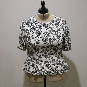 NWT Collared Floral Blouse